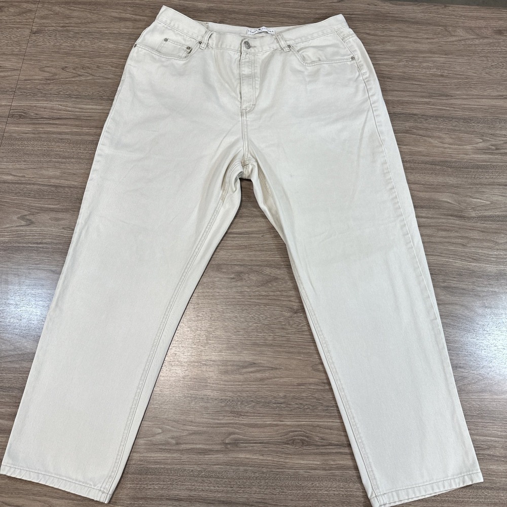 VTG Y2K Tommy Hilfiger Women Jean Pants Size 20 IVORY Y2K 04/2001 Classic *READ*